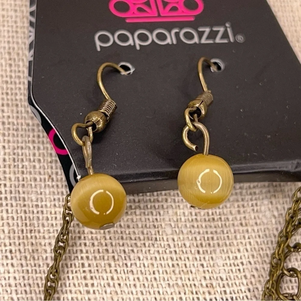 BRONZE LOOK AMBER STYLE SET EARRINGS NECKLACE GIFT PENDANT DANGLE BOHO BOHEMIAN - Picture 4 of 7